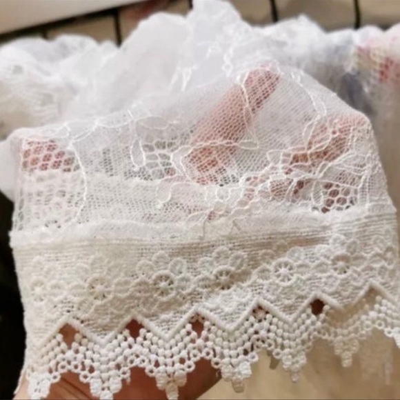 Bohemian Festival White EyeLash Lace A Line Dress /Coverup - Picture 5 of 5